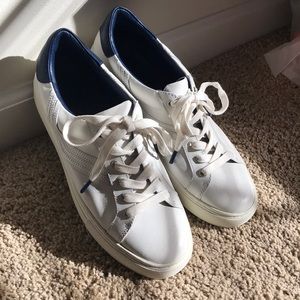 Tory Burch Sport Navy Color Block Chevron Sneaker